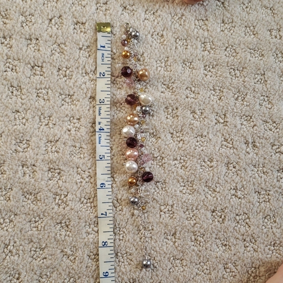 Crystal and Pearl beans Bracelet - Picture 3 of 3